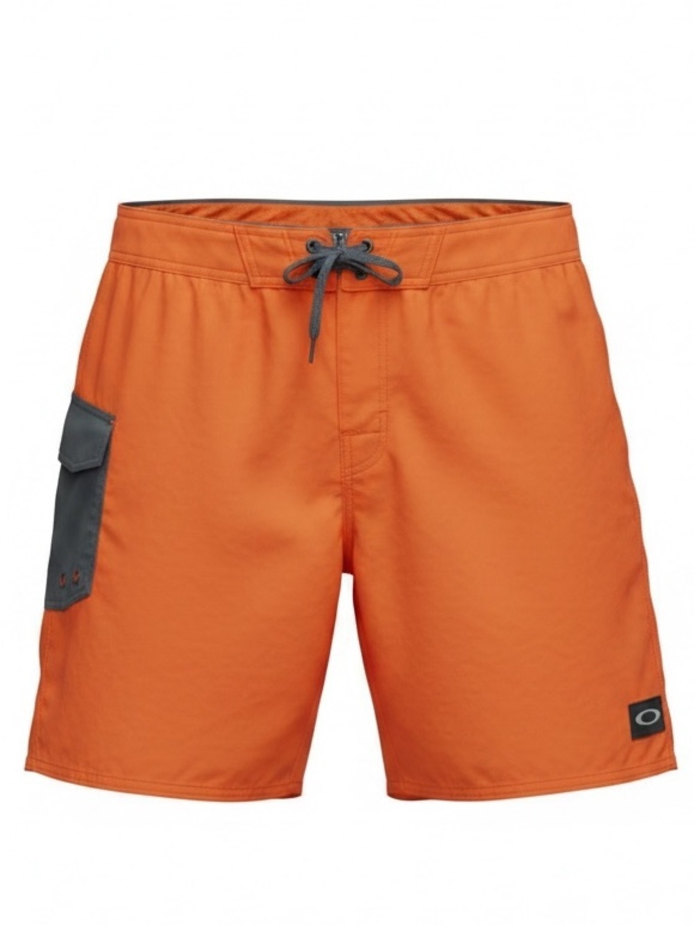 Oakley Bright Orange 8” Board Shorts with Contrast Gray Pocket Mens size 34